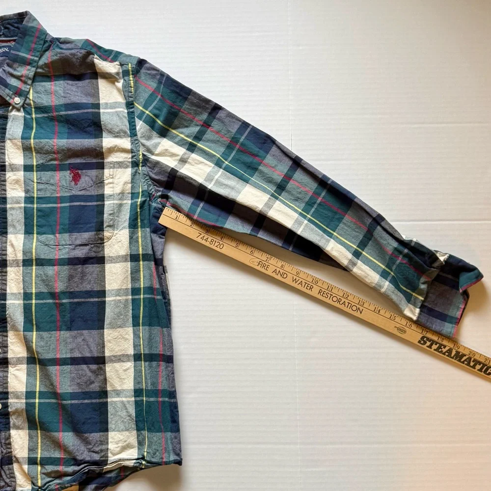U.S. Polo Assn. Men's Multicolor‎ Plaid Shirt Size XL (0022)A7